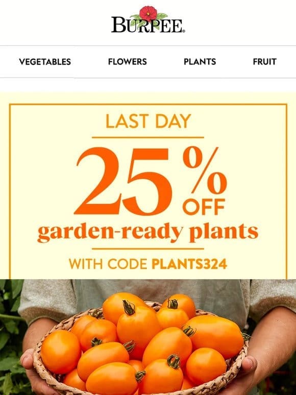 Our plant sale ends today