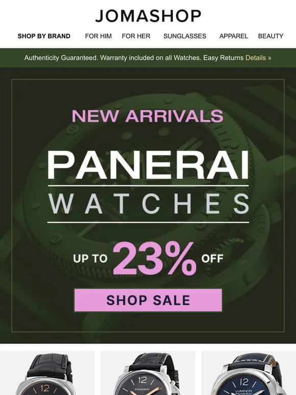 PANERAI NEW ARRIVALS   YOUR PICKS