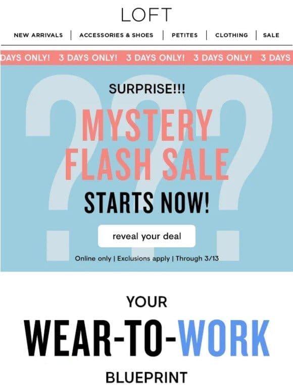 PSA: Mystery Flash Sale starts now!