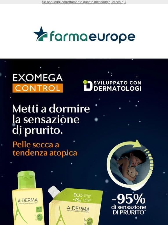 Pelle secca? Scopri la convenienza 1+1 di A-derma Exomega Control!