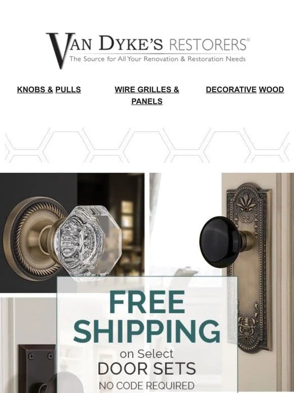 Pick Your Door Set…We’ll Ship it FREE