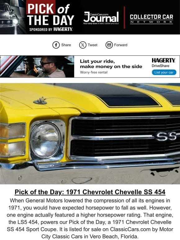 Pick of the Day: 1971 Chevrolet Chevelle SS 454