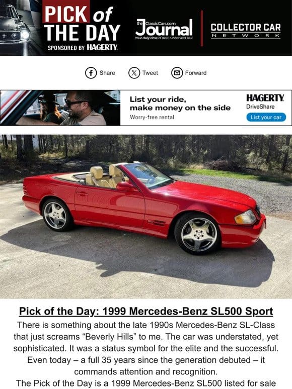 Pick of the Day: 1999 Mercedes-Benz SL500 Sport