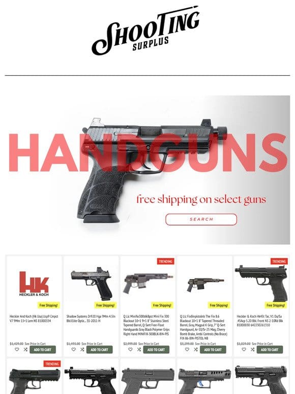 Premium Handguns – Free Shipping Included