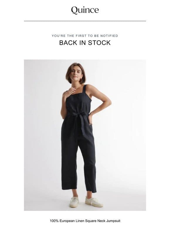 RE: 100% European Linen Square Neck Jumpsuit