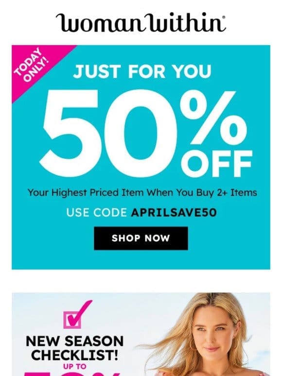 RE: Your 50% off!