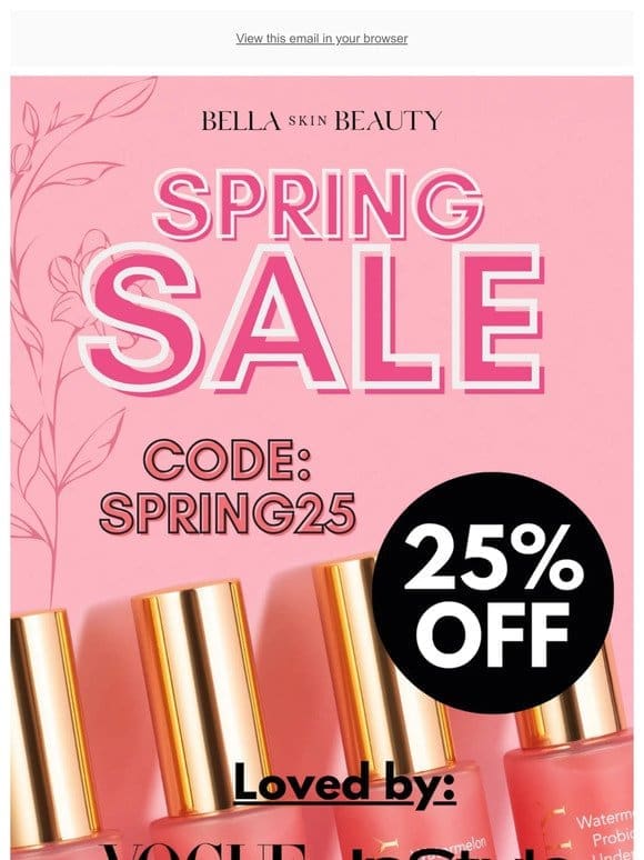 SPRING SALE: 25% OFF