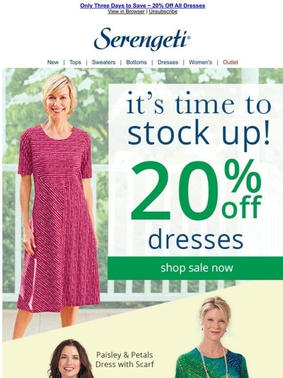 Save 20% ~ Our Beautiful New Spring & Summer Dresses ~ Pretty & Stylish
