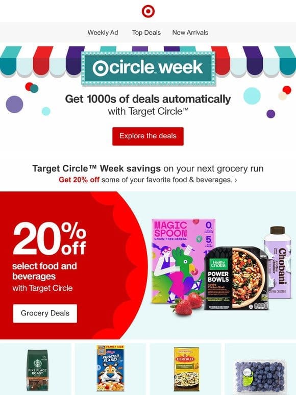 Save 20% on select food & beverages during Target Circle Week.