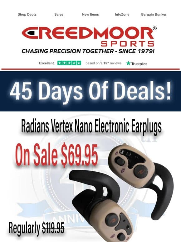 Save $50.00 On Radians Vertex Nano Electronic Earplugs!