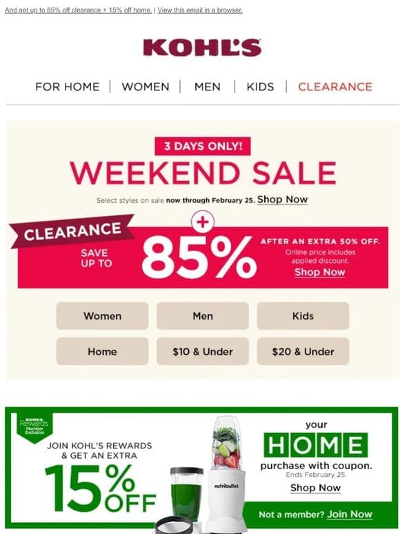 Save BIG during the WEEKEND SALE
