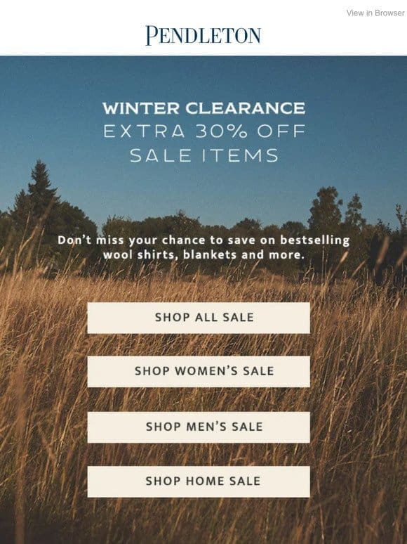 Save big during our Winter Clearance Sale