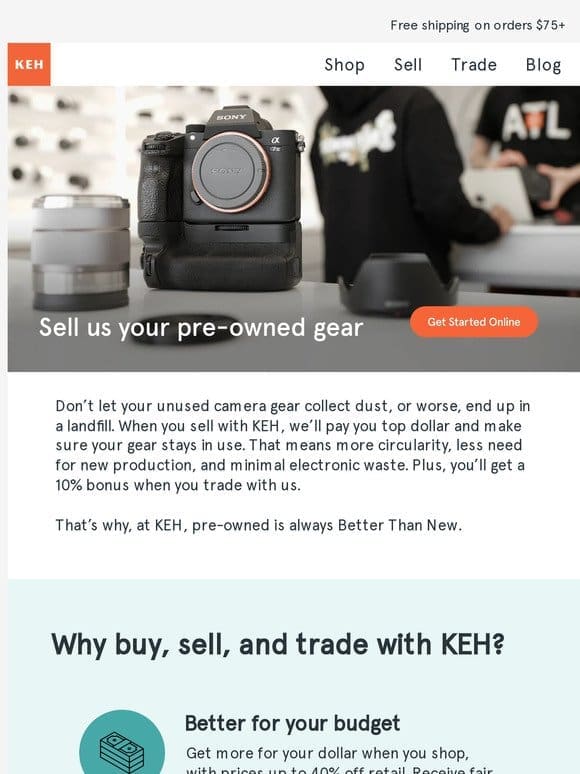 Save the planet， sell us your pre-owned camera gear