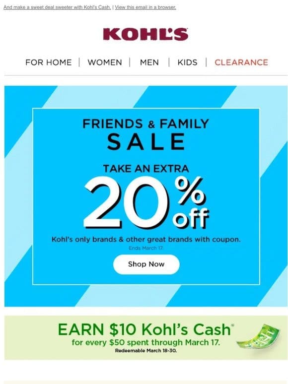 Say hello to 20% off during our Friends & Family Sale!