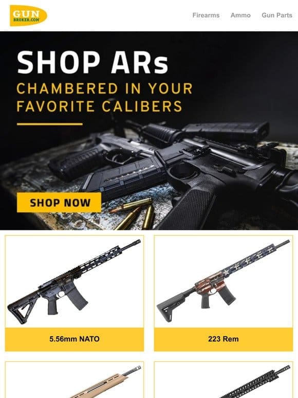 Shop ARs chambered in your favorite calibers