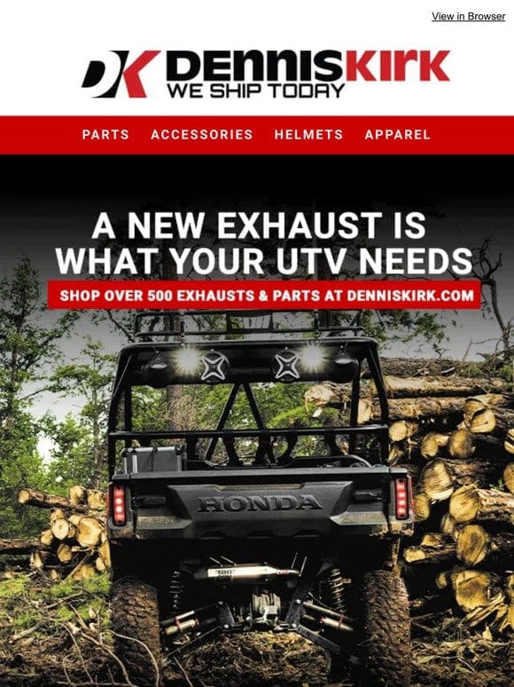 Shop UTV Exhaust options at denniskirk.com!