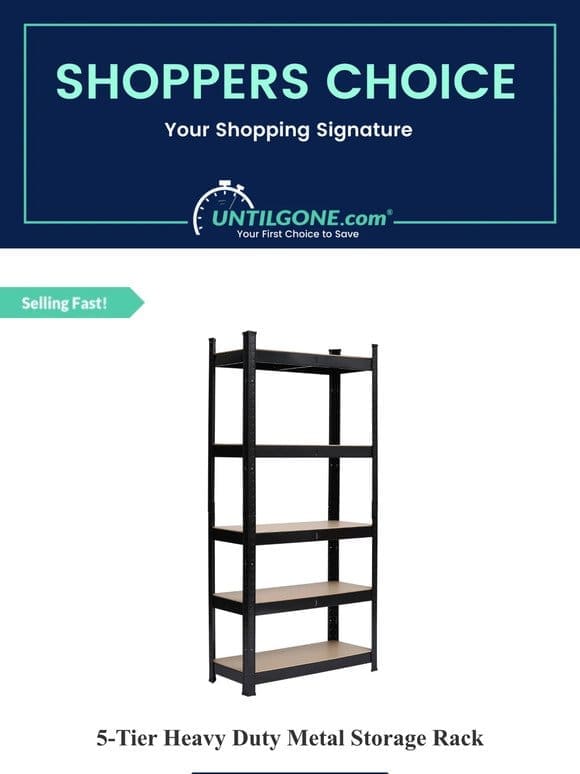 Shopper’s Choice – 46% OFF 5-Tier Heavy Duty Metal Storage Rack