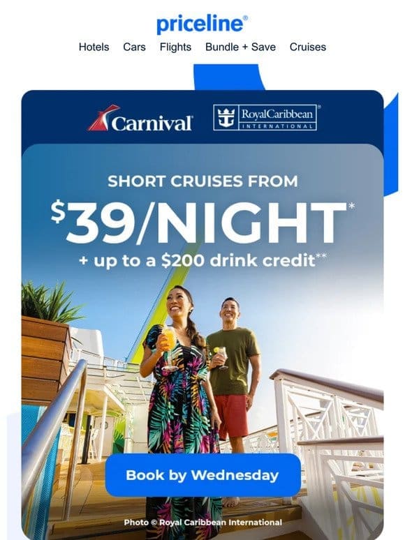 Short cruises from $39/night + free drinks