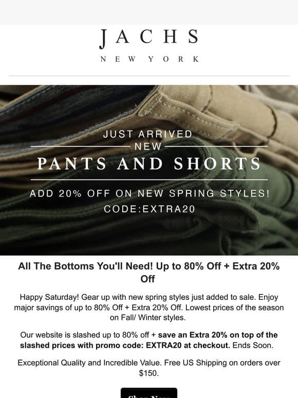 Spring Pants & Shorts! Extra 20% Off