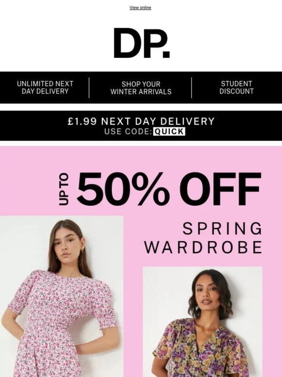 Spring into the new season with up to 50% off