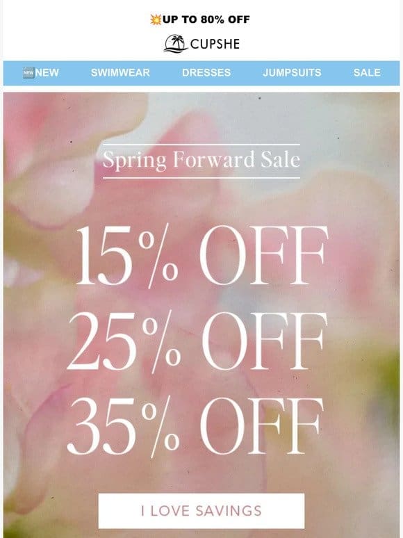 Spring savings alert! 35% OFF