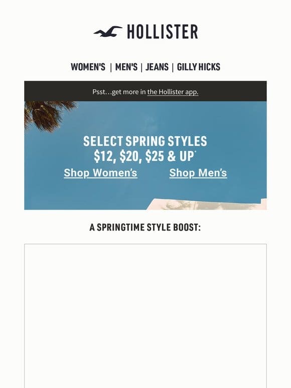 Spring styles for $12 and up!