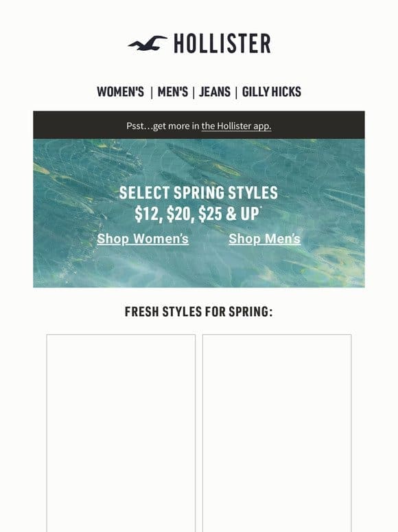 Spring styles starting at $12