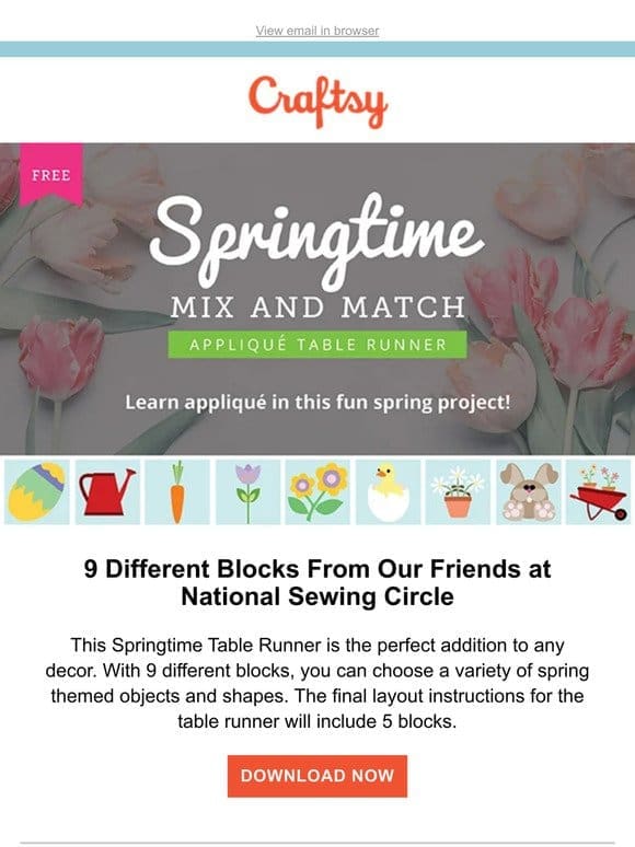 Springtime Mix & Match Table Runner Pattern