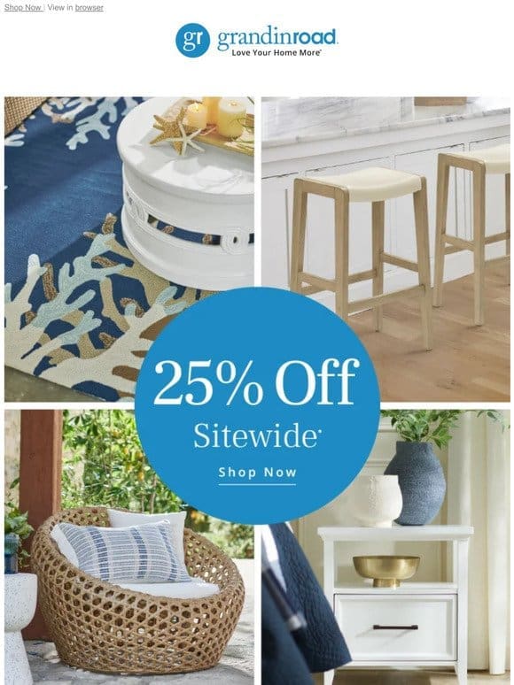 Starts Today! 25% off Sitewide