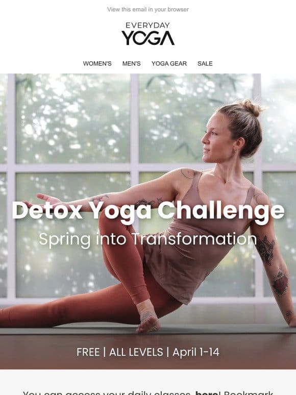 Starts Today! FREE 14-Day Spring Detox Yoga Challenge!  ‍♀️