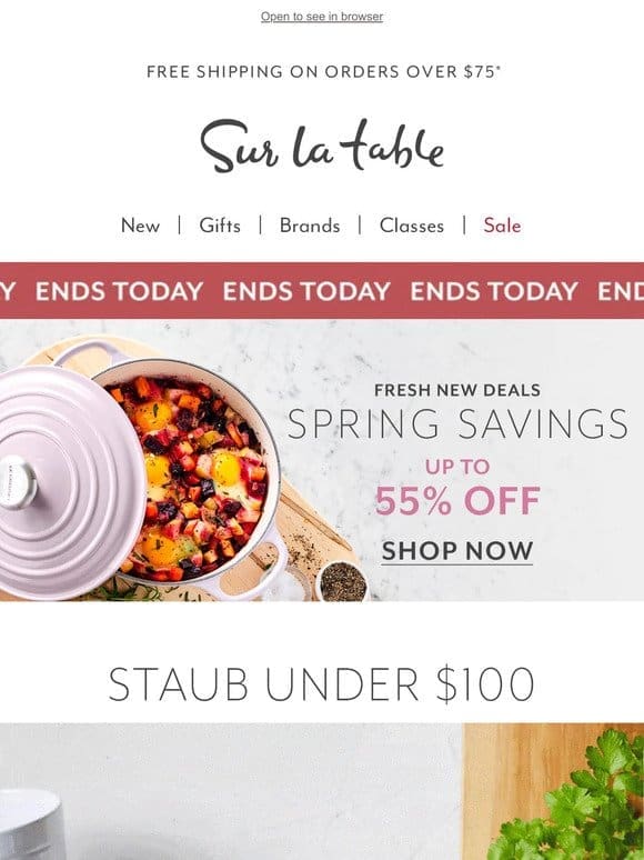 Staub | Make spring sizzle for under $100.