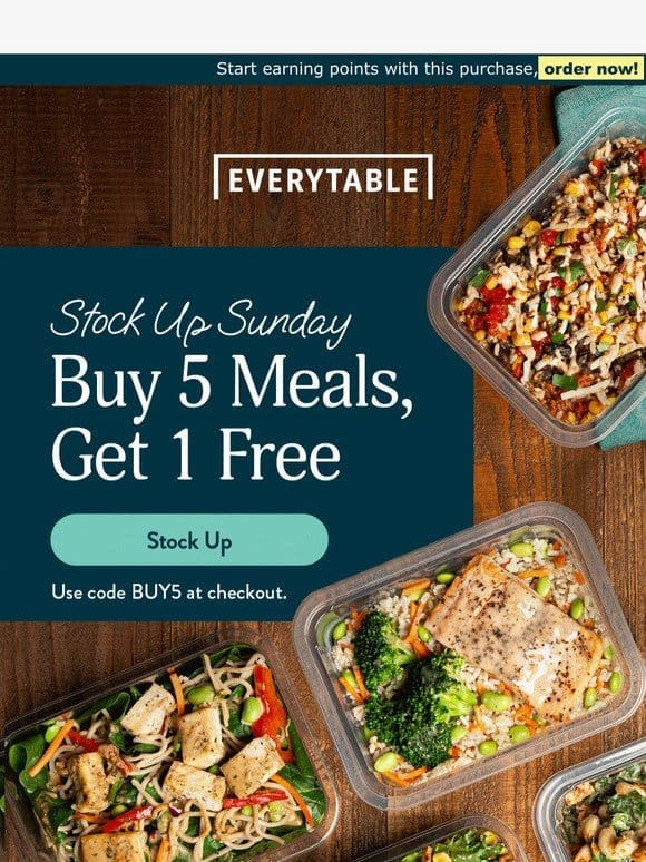 Stock Up Sunday – Buy 5， Get 1 Free