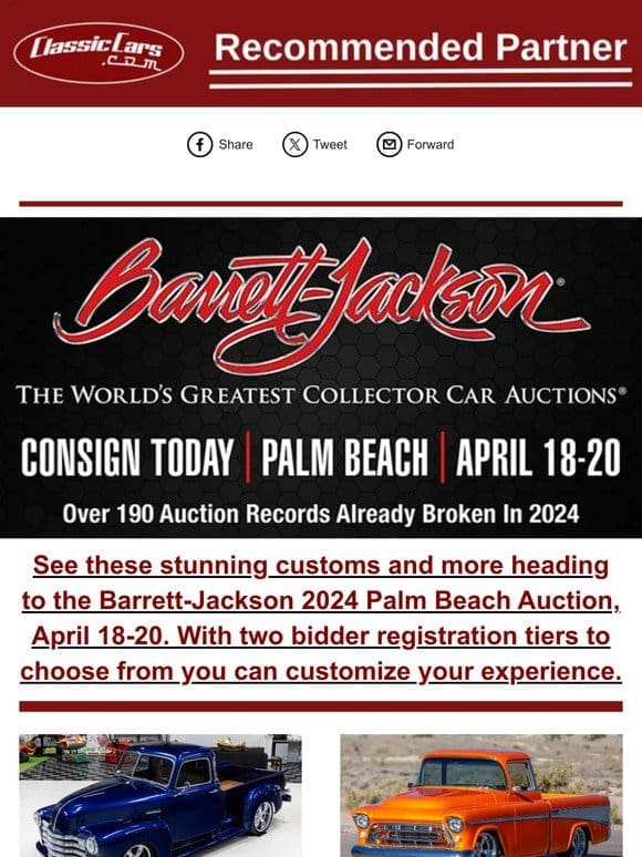 Stunning Customs Crossing The Barrett-Jackson 2024 Palm Beach Auction Block