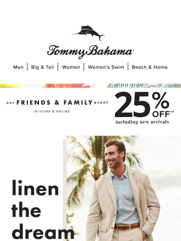 The Best Linen. Now 25% Off.