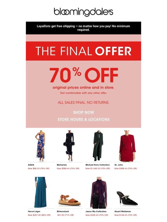 The Final Offer: 70% off!