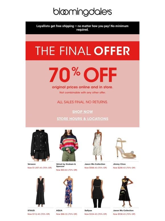 The Final Offer: 70% off!