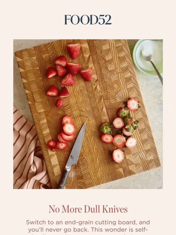 This self-healing cutting board goes easy on sharp knives.