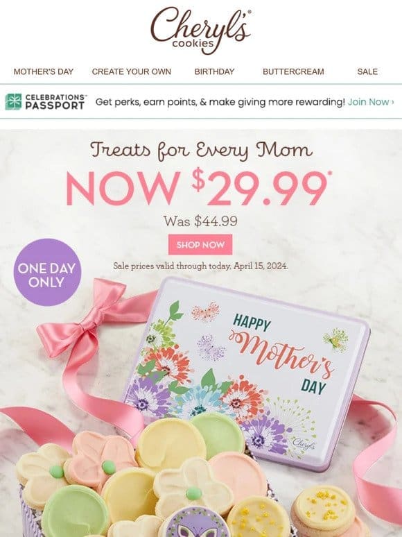 Today only， amazing $29.99 gifts for amazing moms.