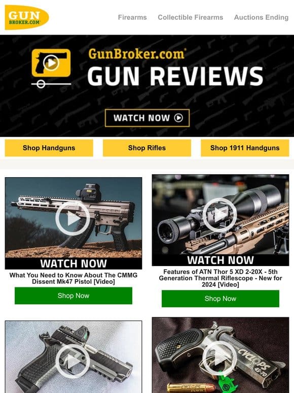 Top Videos: Canik TTI Combat， Bond Arms Cyclops， Kimber， CMMG Dissent Mk47， ATN Thor 5， and More!