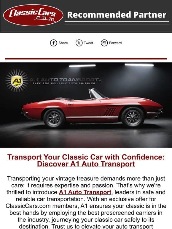 Transport Your Classic Car with Confidence: Discover A1 Auto Transport