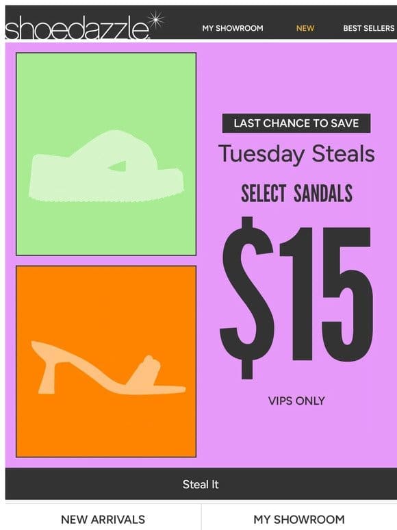 Tuesday Steals Exclusive: $15 Sandals!