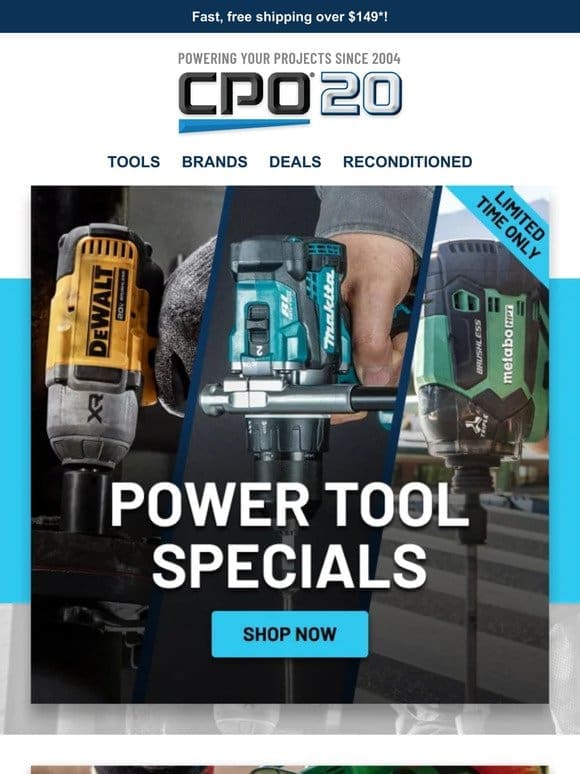 Unlock Big Savings on DEWALT， Makita and Metabo HPT