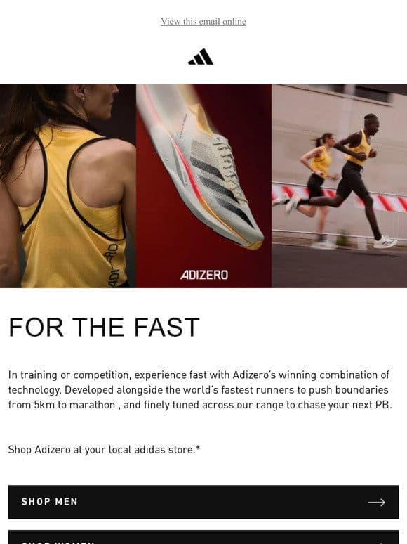 Unlock your fastest run with Adizero!