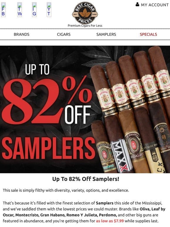 Up To 82% Off Samplers