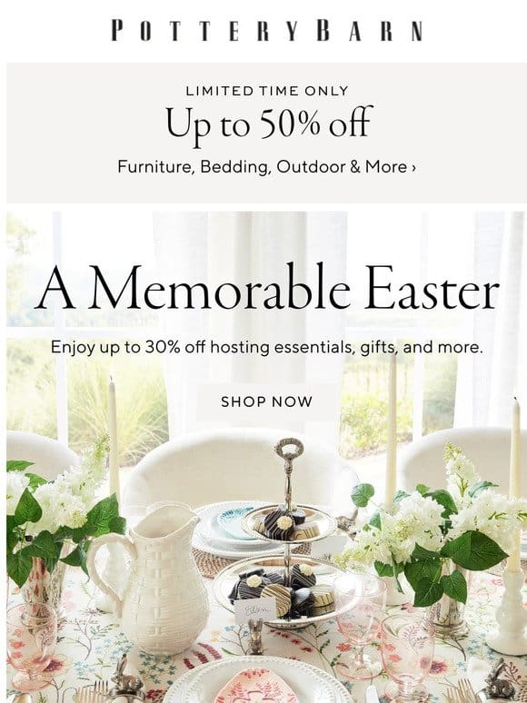 Up to 30% off for Easter celebrations