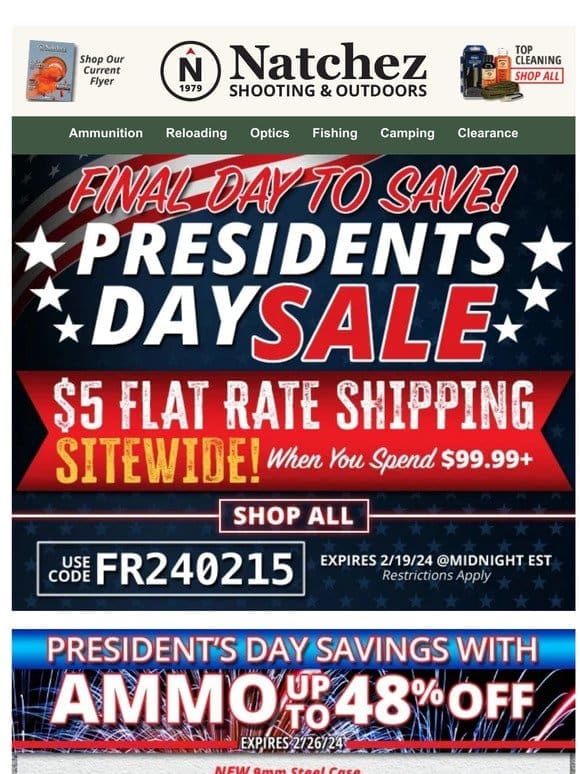 Up to 48% Off Ammo with Presidents Day Deals!