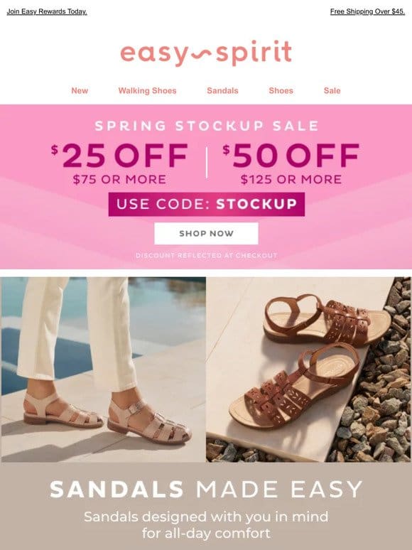 Up to $50 OFF New Sneakers， Sandals & Flats for Spring