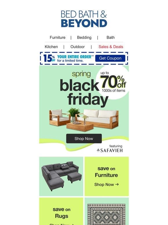 Up to 70% off 1000s of Items–Shop Top Spring Black Friday Deals