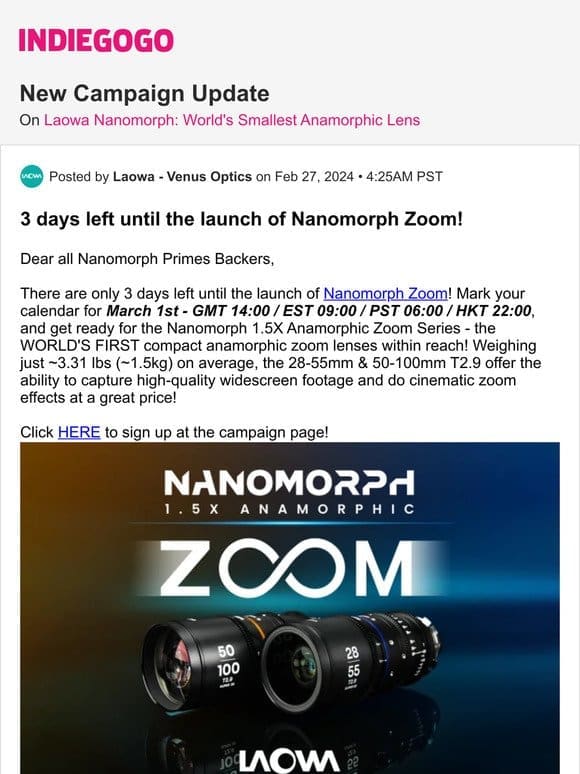 Update #14 from Laowa Nanomorph: World’s Smallest Anamorphic Lens