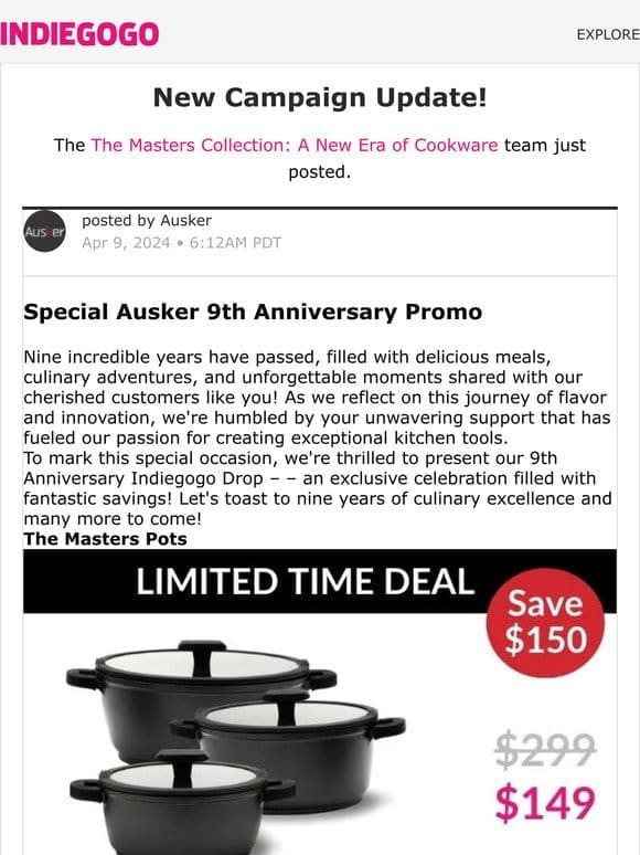 Update #22 from The Masters Collection: A New Era of Cookware